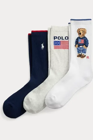 Ralph Lauren Polo Bear Logo Crew Sock 3-Pack
