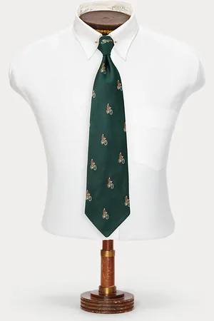Ralph Lauren Handmade Cyclist Silk Jacquard Tie