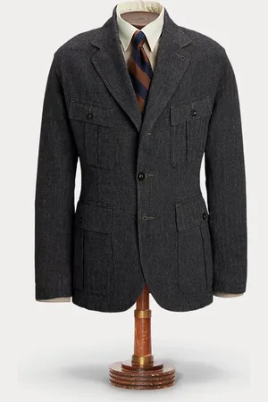 Ralph Lauren Cotton-Linen Herringbone Blazer