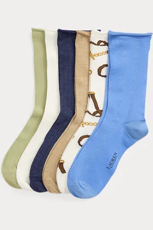 Ralph Lauren Print & Knit Roll-Top Sock 6-Pack