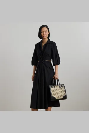 Ralph Lauren Cotton-Blend Bubble-Sleeve Shirtdress