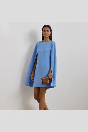 Ralph Lauren Cape Georgette Cocktail Dress