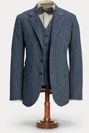 Ralph Lauren Striped Herringbone Suit Jacket