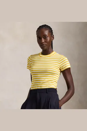 Ralph Lauren Striped Rib-Knit Cotton Crewneck T-Shirt