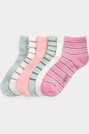Ralph Lauren Striped & Knit Quarter-Top Sock 6-Pack