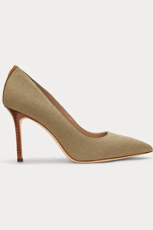 Ralph Lauren Lindella II Leather-Trim Canvas Pump