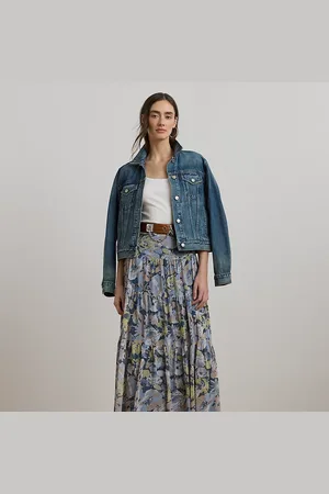 Ralph Lauren Floral Crinkle Georgette Tiered Skirt