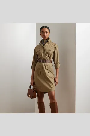 Ralph Lauren Belted Cotton-Blend Shirtdress