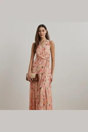 Ralph Lauren Floral Ruffle-Trim Georgette Gown