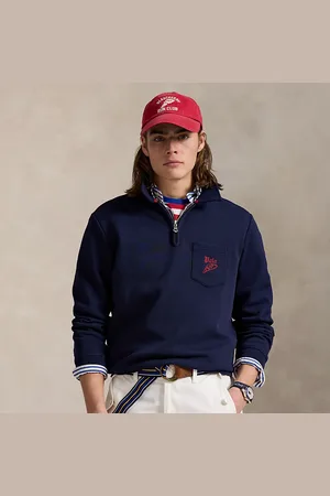 Ralph Lauren Double-Knit Mesh Collared Sweatshirt