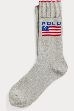 Ralph Lauren Logo Flag Crew Socks