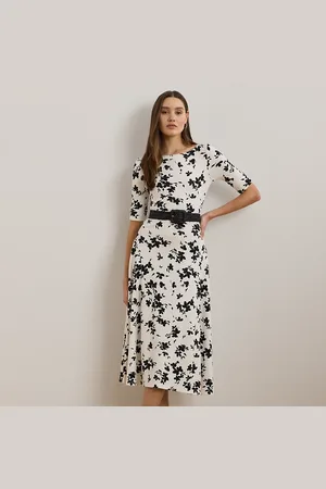 Ralph Lauren Floral Stretch Cotton Midi Dress