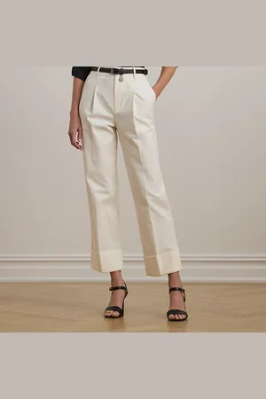 Ralph Lauren Double-Faced Cotton Ankle Trouser