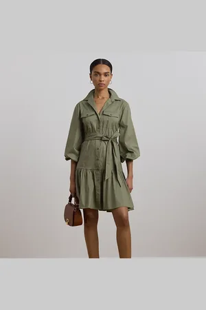 Ralph Lauren Belted Cotton-Blend Shirtdress