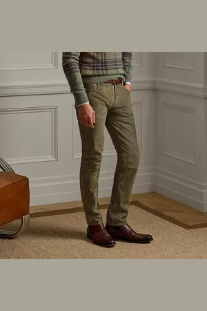 Ralph Lauren Hand-Tailored Suede Five-Pocket Trousers