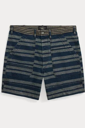Ralph Lauren Indigo Striped Linen-Cotton Short