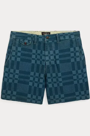 Ralph Lauren Indigo Plaid-Print Jersey Short