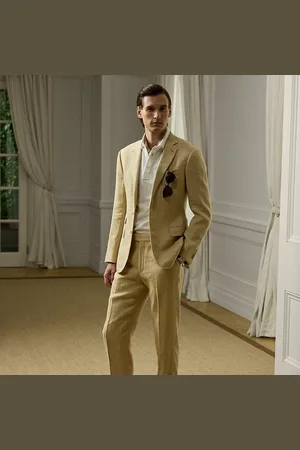 Ralph Lauren Gregory Hand-Tailored Linen-Silk Trouser