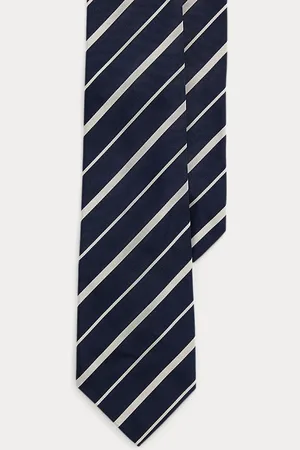 Ralph Lauren Striped Silk-Cotton Mogador Tie