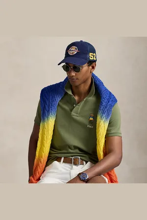 Ralph Lauren Custom Slim Polo Bear Mesh Polo Shirt