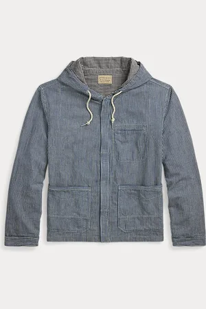Ralph Lauren Indigo Striped Twill Hooded Jacket