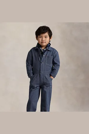 Ralph Lauren Striped Cotton Denim Coverall