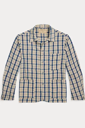 Ralph Lauren Indigo Plaid Twill Engineer Jacket