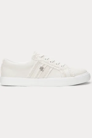 Ralph Lauren Janson Frayed Canvas Trainer
