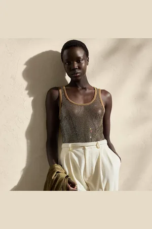 Ralph Lauren Melony Embellished Mesh Tank Top