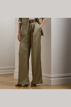 Ralph Lauren Satin Charmeuse Wide-Leg Trouser