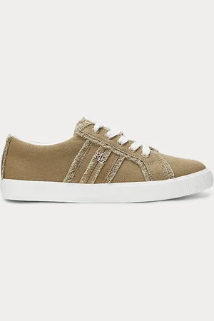 Ralph Lauren Janson Frayed Canvas Trainer
