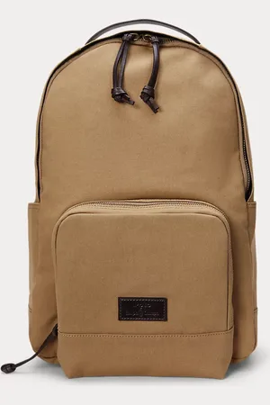 Ralph Lauren Leather-Trim Canvas Backpack