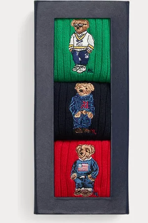 Ralph Lauren Polo Bear Crew 3-Sock Gift Set