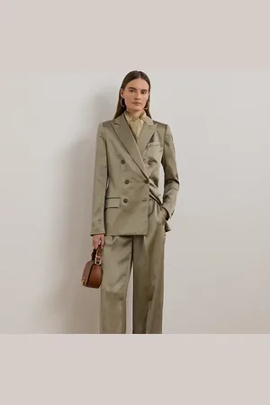Ralph Lauren Double-Breasted Charmeuse Blazer