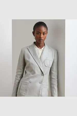 Ralph Lauren Foiled Linen-Cotton Blazer