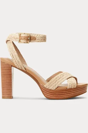 Ralph Lauren Sasha Raffia Platform Sandal