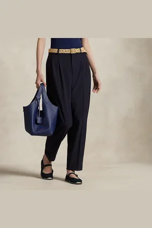 Ralph Lauren Pleated Wool-Blend Tapered Trouser