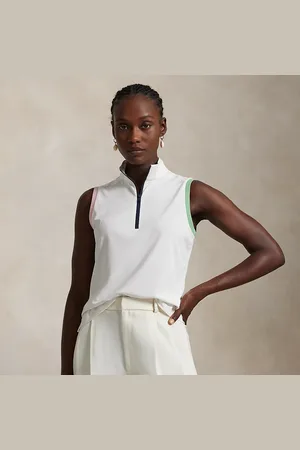 Ralph Lauren Slim Fit Sleeveless Quarter-Zip Polo