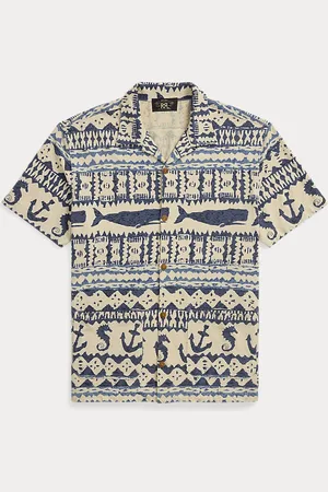 Ralph Lauren Nautical-Print Jersey Camp Shirt