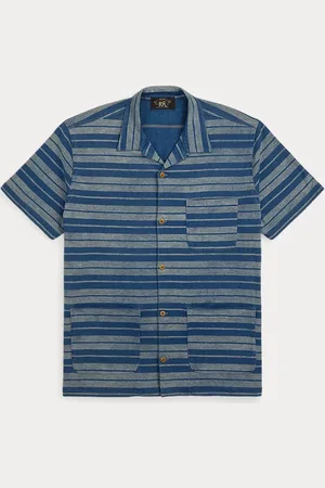 Ralph Lauren Indigo Striped Jersey Camp Shirt