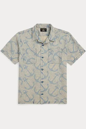 Ralph Lauren Indigo Anchor-Print Camp Shirt