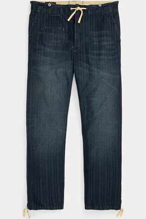 Ralph Lauren Indigo Striped Jersey Drawstring Trouser