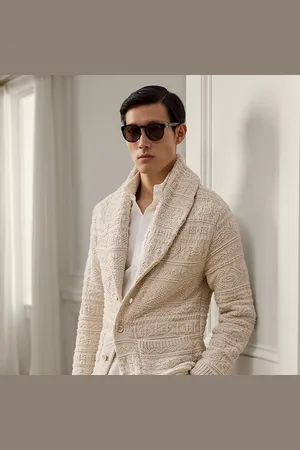 Ralph Lauren Textured Cotton-Wool Belted Cardigan