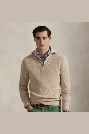 Ralph Lauren Waffle Wool-Cotton Quarter-Zip Jumper