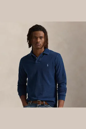 Ralph Lauren Custom Slim Fit Indigo Mesh Polo Shirt