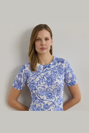 Ralph Lauren Floral Linen-Cotton Short-Sleeve Jumper