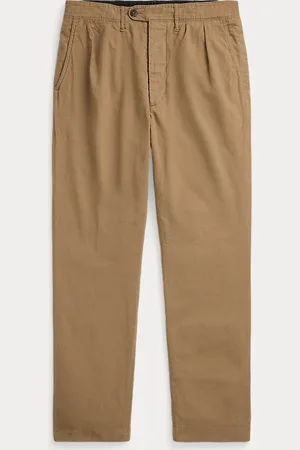 Ralph Lauren Pleated Cotton-Linen Trouser