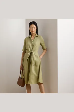 Ralph Lauren Tie-Front Linen Shirtdress