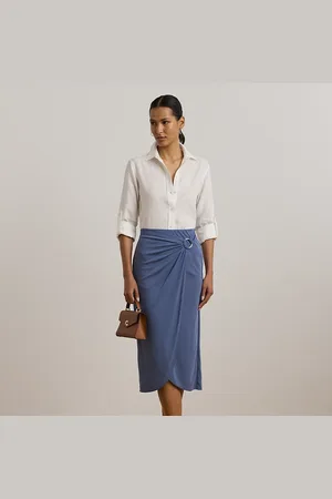 Ralph Lauren Ring-Trim Stretch Jersey Pencil Skirt