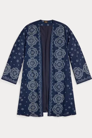 Ralph Lauren Indigo Bandanna-Print Voile Duster